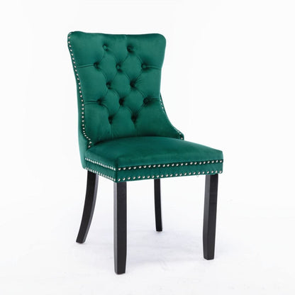 8x Velvet Dining Chairs- Green-Furniture &gt; Bar Stools &amp; Chairs-PEROZ Accessories