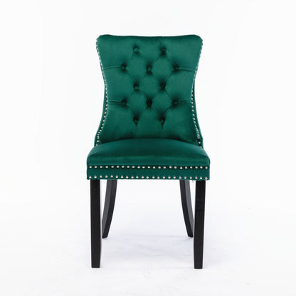 8x Velvet Dining Chairs- Green-Furniture &gt; Bar Stools &amp; Chairs-PEROZ Accessories