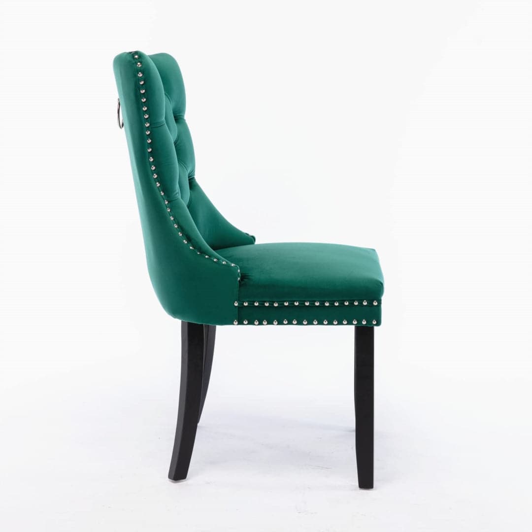 8x Velvet Dining Chairs- Green-Furniture &gt; Bar Stools &amp; Chairs-PEROZ Accessories