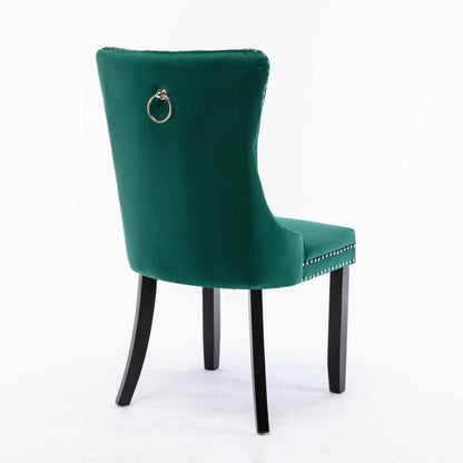 8x Velvet Dining Chairs- Green-Furniture &gt; Bar Stools &amp; Chairs-PEROZ Accessories