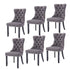 6x Velvet Dining Chairs Upholstered Tufted Kithcen Chair with Solid Wood Legs Stud Trim and Ring-Gray-Furniture > Bar Stools & Chairs-PEROZ Accessories