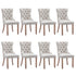 8x AADEN Modern Elegant Button-Tufted Upholstered Linen Fabric with Studs Trim and Wooden legs Dining Side Chair-Beige-Furniture > Bar Stools & Chairs-PEROZ Accessories