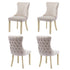 4x Velvet Upholstered Dining Chairs Tufted Wingback Side Chair with Studs Trim Solid Wood Legs for Kitchen-Furniture > Bar Stools & Chairs-PEROZ Accessories