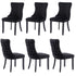 6x Velvet Upholstered Dining Chairs Tufted Wingback Side Chair with Studs Trim Solid Wood Legs for Kitchen-Furniture > Bar Stools & Chairs-PEROZ Accessories