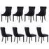 8x Velvet Upholstered Dining Chairs Tufted Wingback Side Chair with Studs Trim Solid Wood Legs for Kitchen-Furniture > Bar Stools & Chairs-PEROZ Accessories