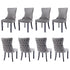 8x Velvet Upholstered Dining Chairs Tufted Wingback Side Chair with Studs Trim Solid Wood Legs for Kitchen-Furniture > Bar Stools & Chairs-PEROZ Accessories