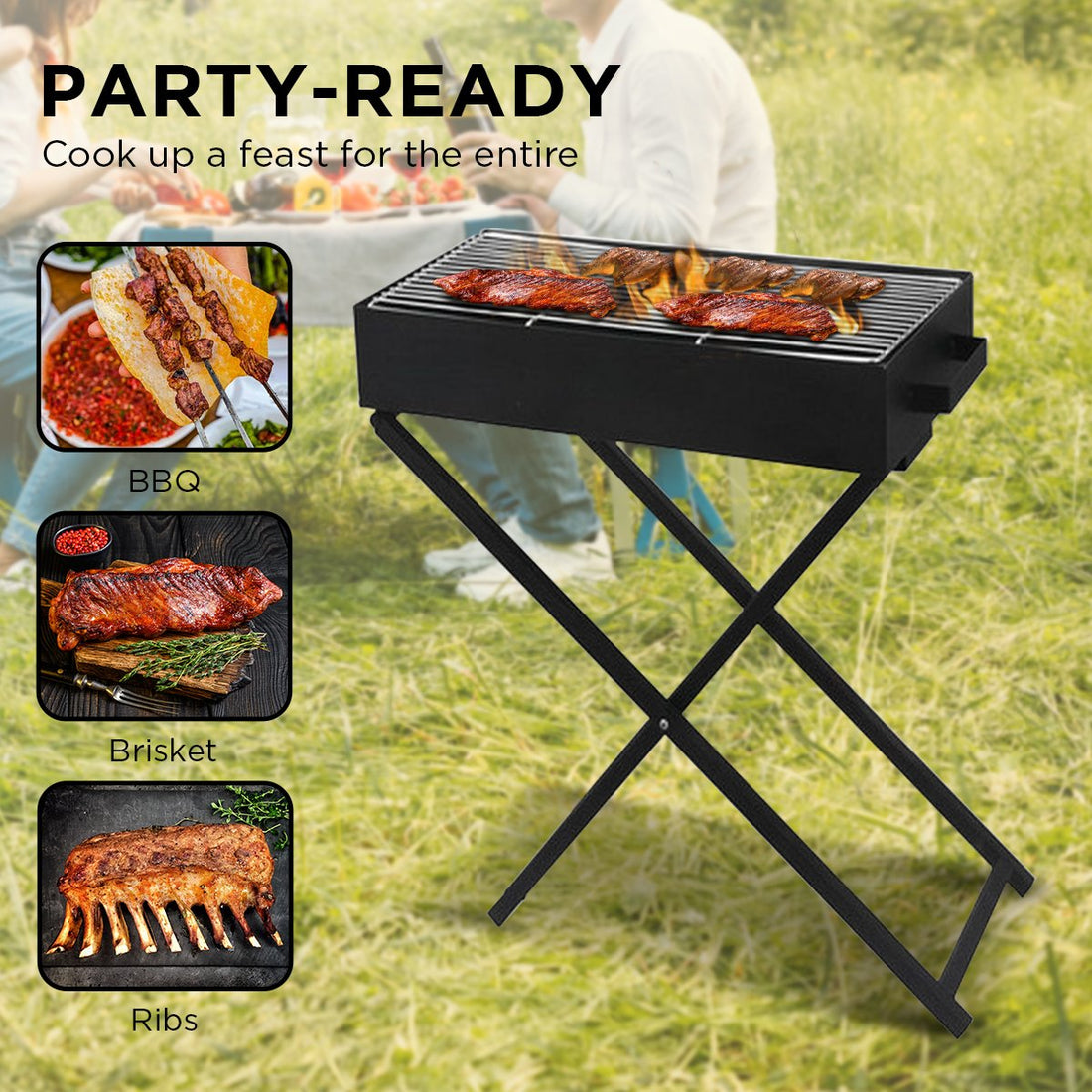 Wallaroo Charcoal BBQ Grill - Adjustable Height-Home &amp; Garden &gt; BBQ-PEROZ Accessories