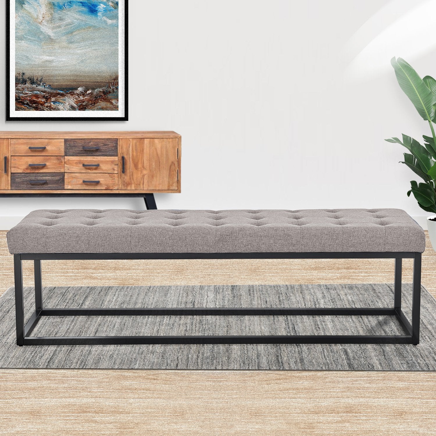 Shop Sarantino Cameron Button-tufted Upholstered Bench | PEROZ