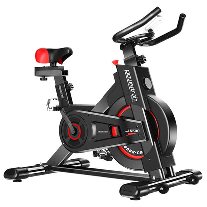 Powertrain IS-500 Heavy-Duty Exercise Spin Bike Electroplated - Black-Sports &amp; Fitness &gt; Bikes &amp; Accessories-PEROZ Accessories