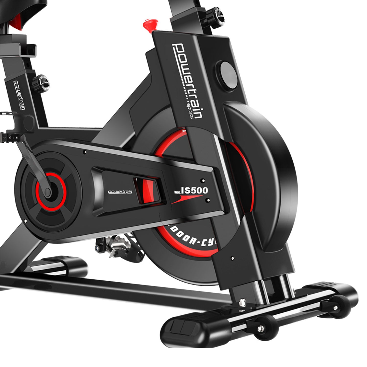 Powertrain IS-500 Heavy-Duty Exercise Spin Bike Electroplated - Black-Sports &amp; Fitness &gt; Bikes &amp; Accessories-PEROZ Accessories