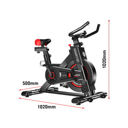 Powertrain IS-500 Heavy-Duty Exercise Spin Bike Electroplated - Black-Sports &amp; Fitness &gt; Bikes &amp; Accessories-PEROZ Accessories