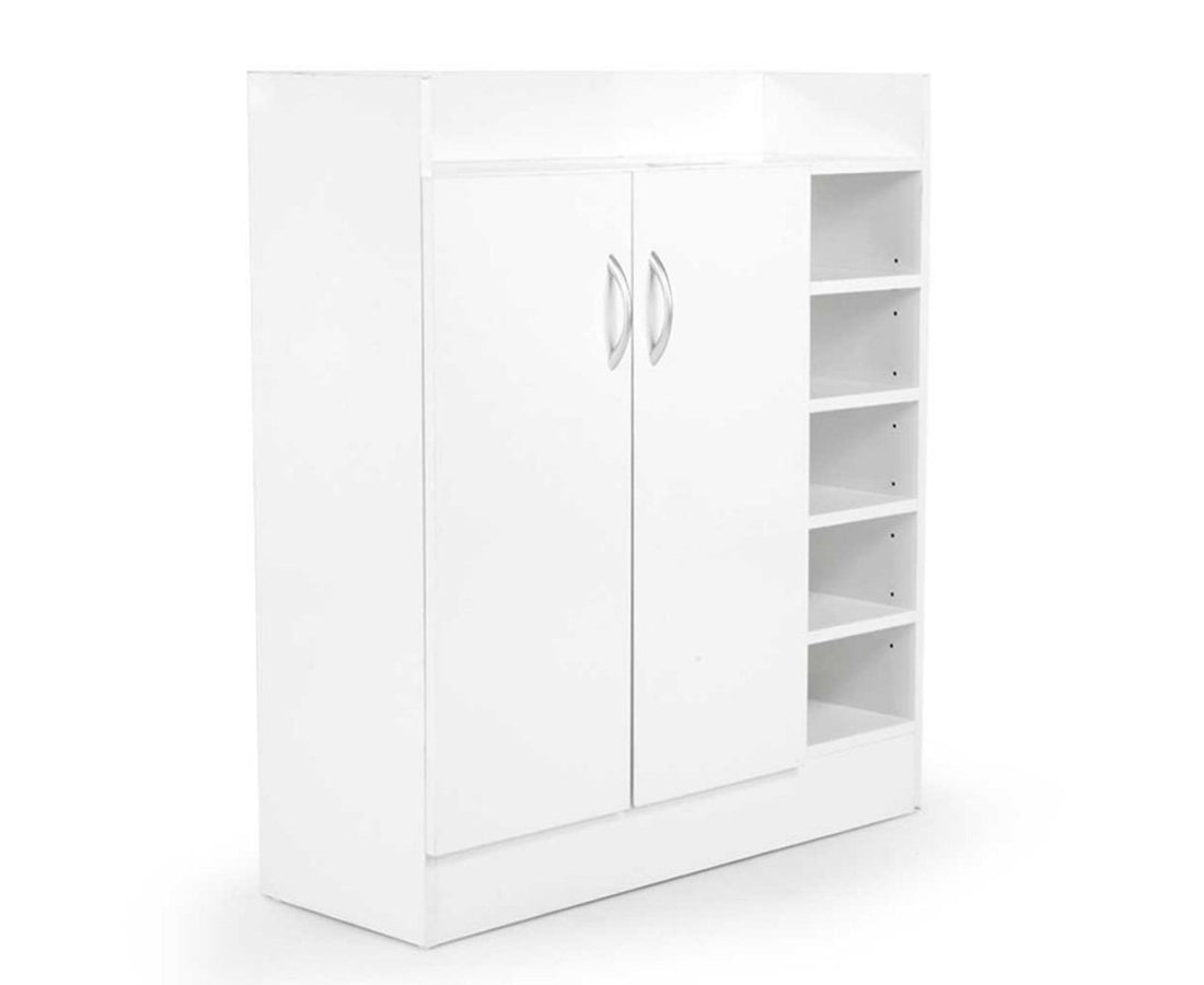 Sarantino New 21 Pairs Shoe Cabinet Rack Storage Organiser Shelf 2 Doors Cupboard White-Furniture &gt; Living Room-PEROZ Accessories