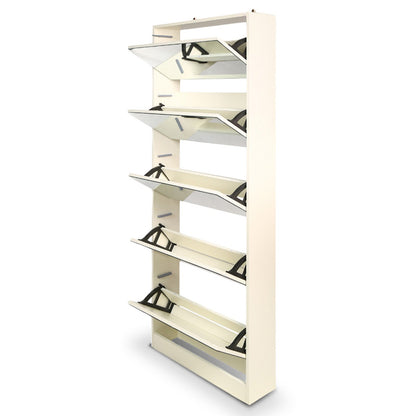 Sarantino Shoe Cabinet Rack Storage Cupboard Organiser Shelf 5 Drawers 170 X 63 X 17cm-Furniture &gt; Living Room-PEROZ Accessories