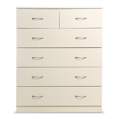 Sarantino Tallboy Dresser 6 Chest Of Drawers Cabinet 85 X 39.5 X 105 - White-Furniture &gt; Living Room-PEROZ Accessories