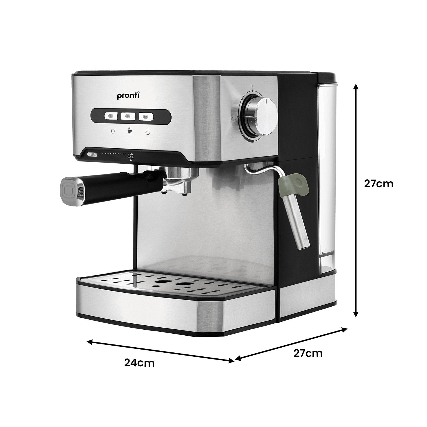 Pronti 1.6L Automatic Coffee Espresso Machine with Steam Frother-Appliances &gt; Kitchen Appliances-PEROZ Accessories