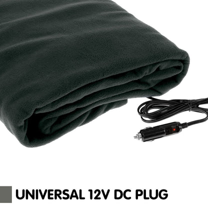 Laura Hill Heated Electric Car Blanket 150x110cm 12v - Black-Electric Throw Blanket-PEROZ Accessories