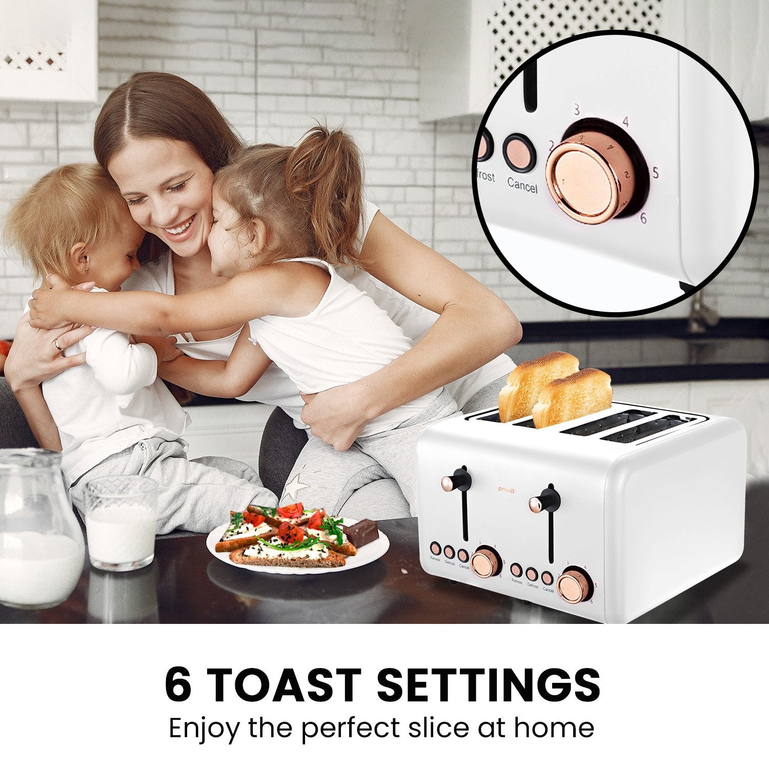 Pronti Toaster, Kettle &amp; Coffee Machine Breakfast Set - White-Appliances &gt; Kitchen Appliances-PEROZ Accessories