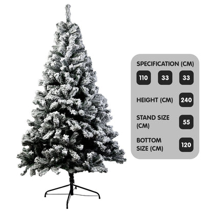 Christabelle Snow-Tipped Artificial Christmas Tree 2.4m 1500 Tips-Occasions &gt; Christmas-PEROZ Accessories