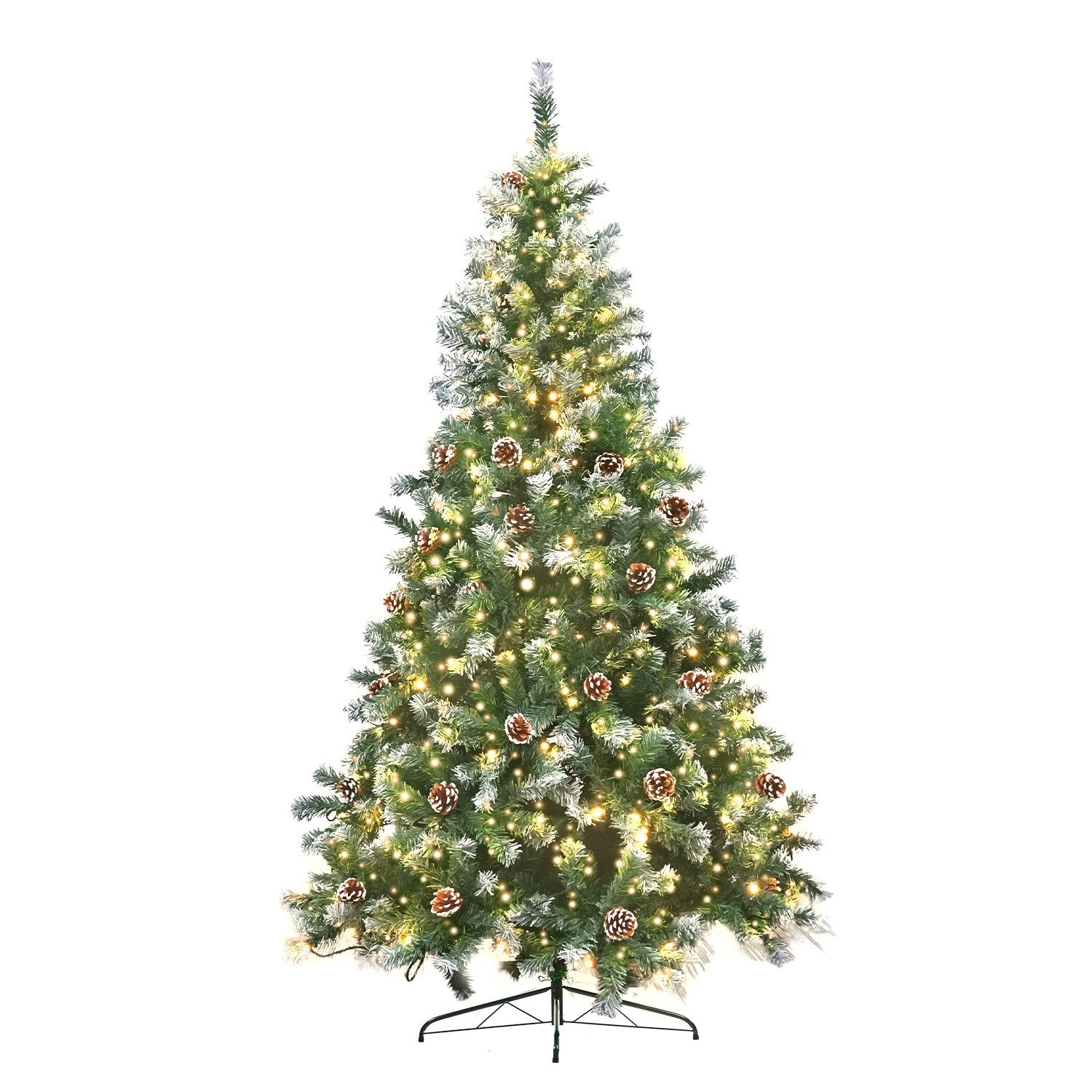 Christabelle 2.4m Pre Lit LED Christmas Tree Decor with Pine Cones Xmas Decorations-Occasions &gt; Christmas-PEROZ Accessories