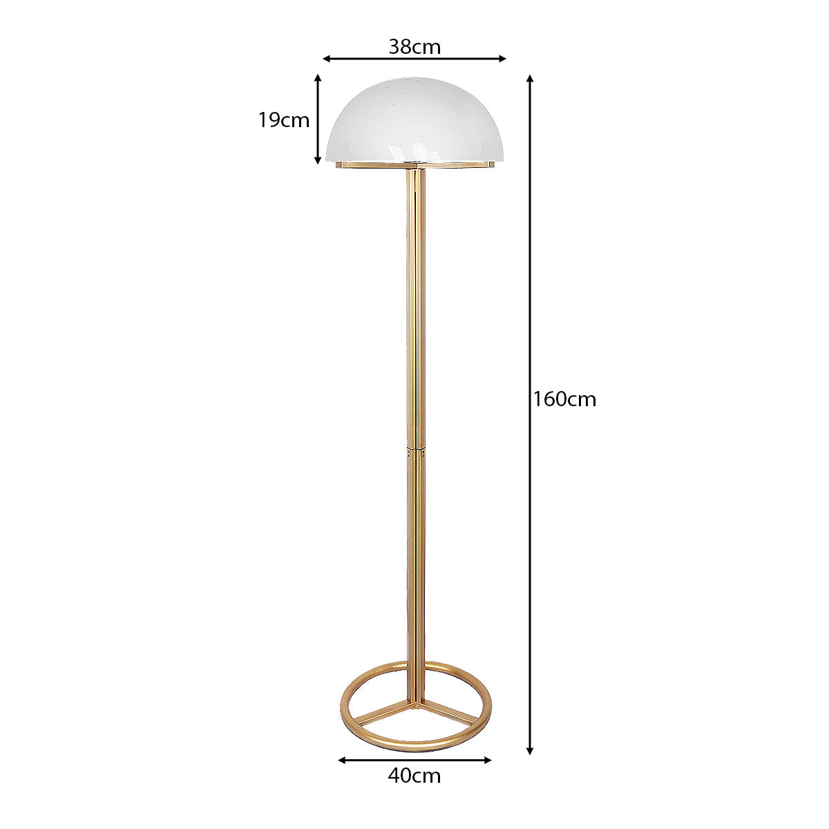 Sarantino Metal Floor Lamp with White Acrylic Shade by Sarantino-Home &amp; Garden &gt; Lighting-PEROZ Accessories