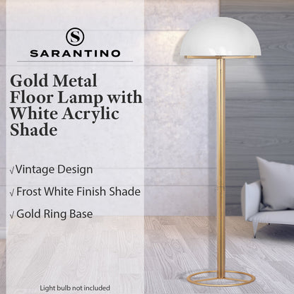 Sarantino Metal Floor Lamp with White Acrylic Shade by Sarantino-Home &amp; Garden &gt; Lighting-PEROZ Accessories