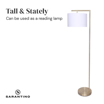 Sarantino 90-Degree Modern Arc Floor Lamp-Home &amp; Garden &gt; Lighting-PEROZ Accessories