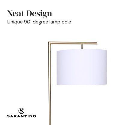 Sarantino 90-Degree Modern Arc Floor Lamp-Home &amp; Garden &gt; Lighting-PEROZ Accessories