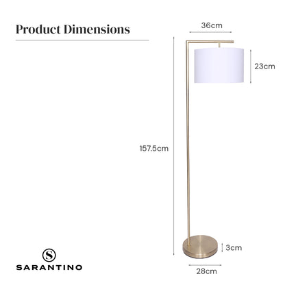 Sarantino 90-Degree Modern Arc Floor Lamp-Home &amp; Garden &gt; Lighting-PEROZ Accessories