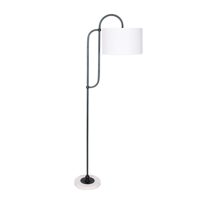 Sarantino Metal Floor Lamp with Marble Base &amp; Off-White Shade-Home &amp; Garden &gt; Lighting-PEROZ Accessories