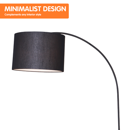 Sarantino Metal Arc Arm Floor Lamp Shade Black-Home &amp; Garden &gt; Lighting-PEROZ Accessories