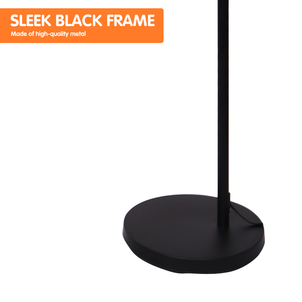 Sarantino Metal Arc Arm Floor Lamp Shade Black-Home &amp; Garden &gt; Lighting-PEROZ Accessories