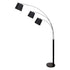 Sarantino 3-Light Arc Floor Lamp Adjustable Black 3 Shades-Home & Garden > Lighting-PEROZ Accessories