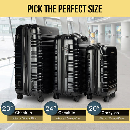 Olympus Noctis Suitcase 28in Hard Shell ABS+PC - Stygian Black-Home &amp; Garden-PEROZ Accessories