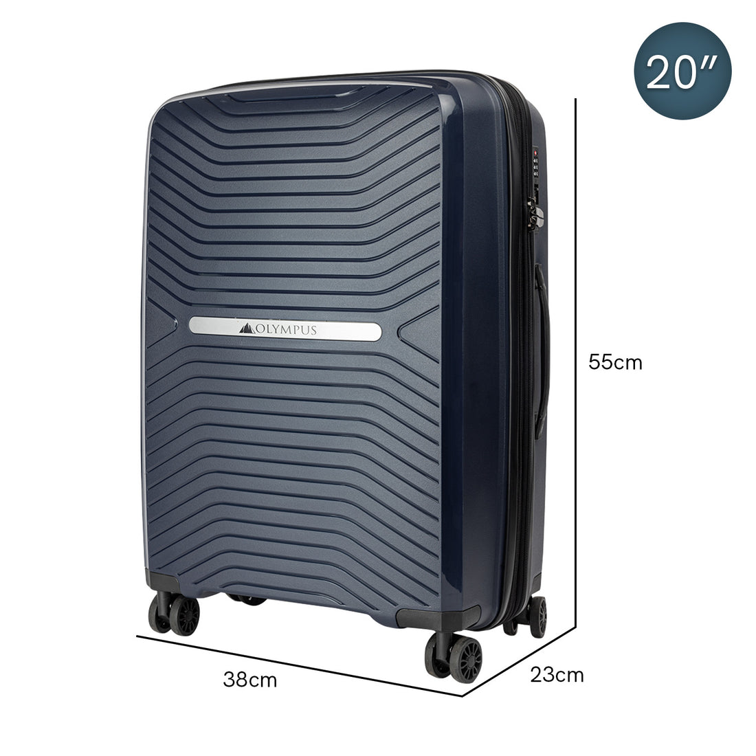 Olympus Astra 20in Lightweight Hard Shell Suitcase - Aegean Blue-Home &amp; Garden &gt; Travel-PEROZ Accessories