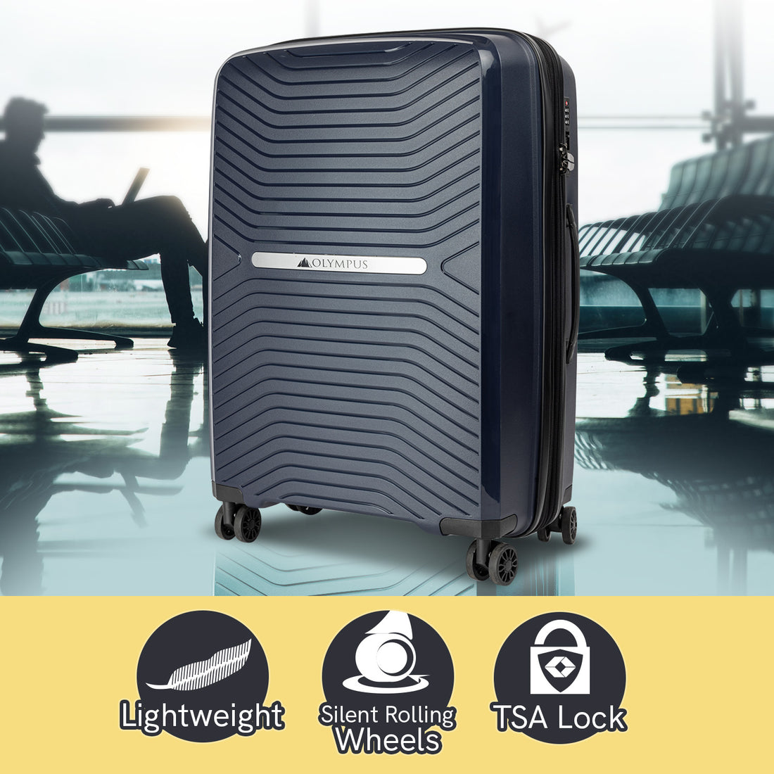 Olympus Astra 24in Lightweight Hard Shell Suitcase - Aegean Blue-Home &amp; Garden &gt; Travel-PEROZ Accessories