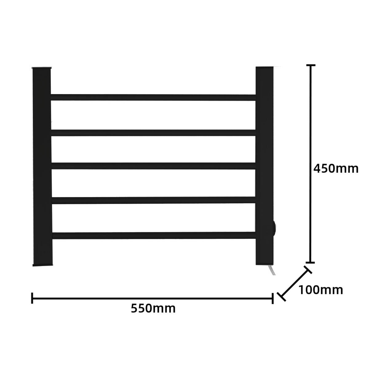 Pronti Heated Towel Rack Electric Bathroom Towel Rails Warmer Ev-90 -black-Home &amp; Garden &gt; Bathroom Accessories-PEROZ Accessories