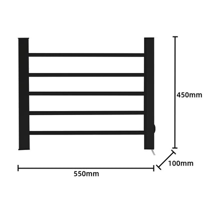 Pronti Heated Towel Rack Electric Bathroom Towel Rails Warmer Ev-90 -black-Home &amp; Garden &gt; Bathroom Accessories-PEROZ Accessories