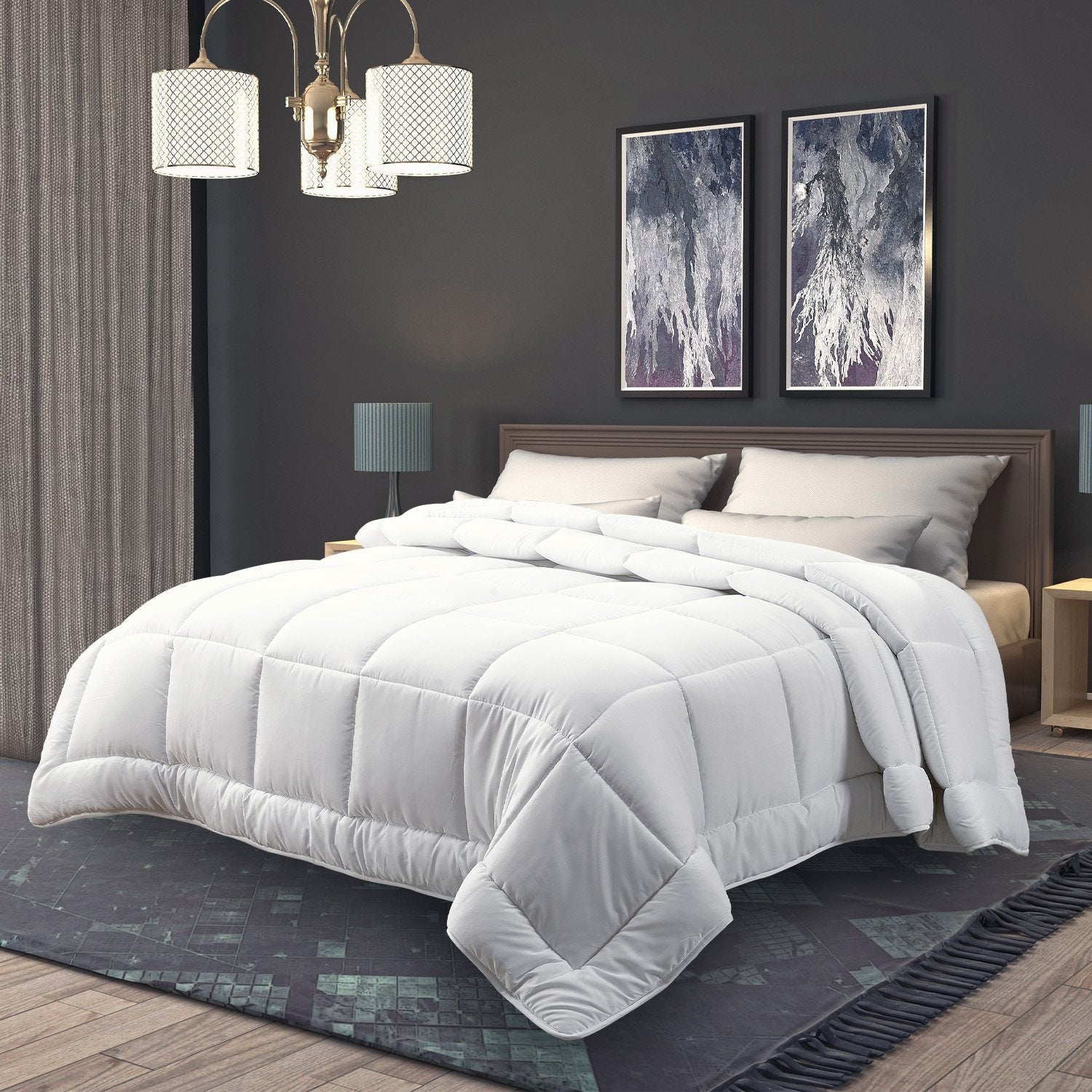 Laura Hill 700GSM Goose Down Feather Comforter Doona - Super King-Home &amp; Garden &gt; Bedding-PEROZ Accessories