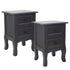 French Bedside Table Nightstand Grey Set of 2-Furniture > Bedroom-PEROZ Accessories