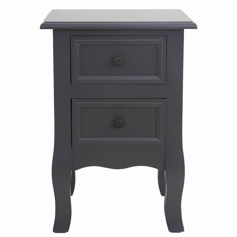 French Bedside Table Nightstand Grey Set of 2-Furniture &gt; Bedroom-PEROZ Accessories