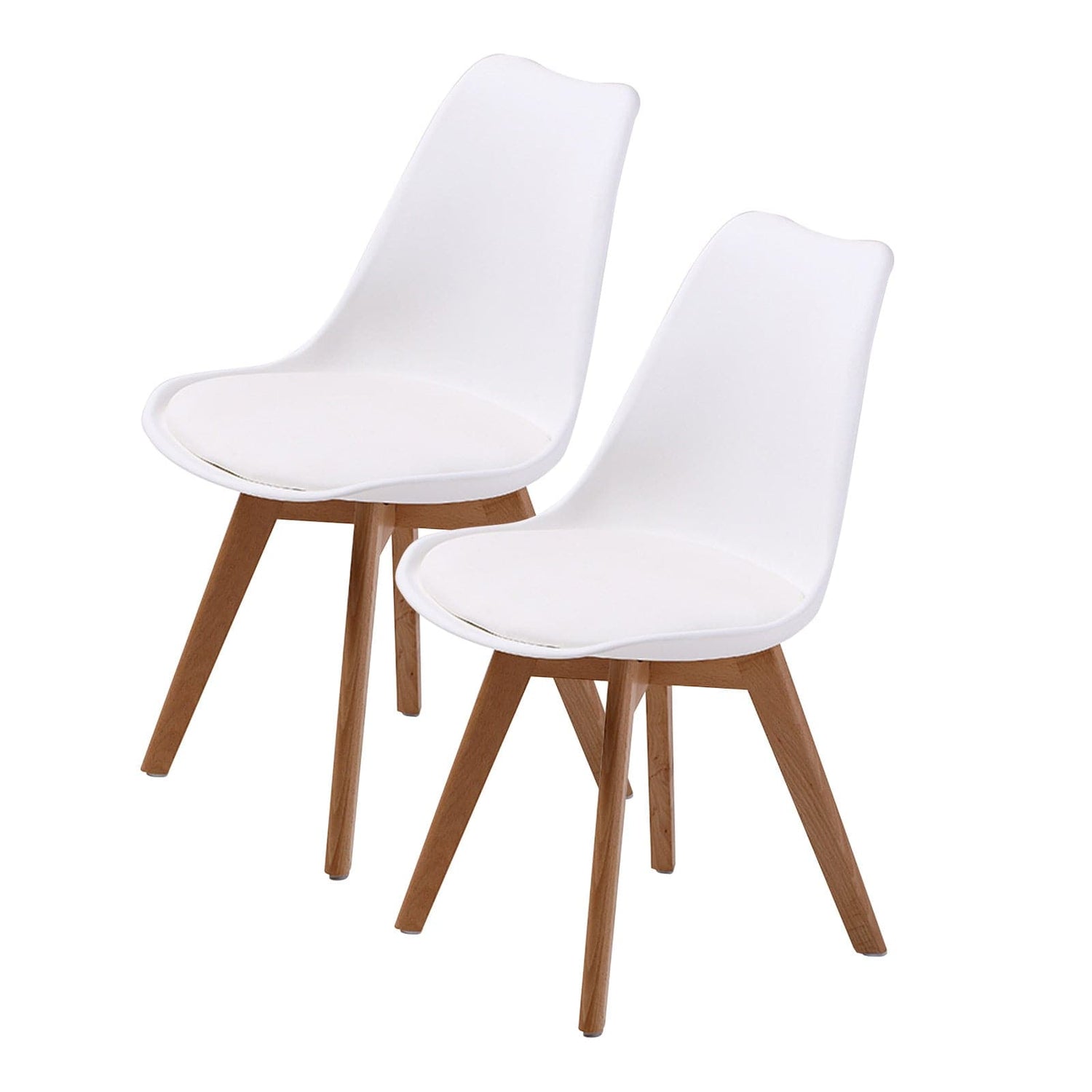 La Bella 2 Set White Retro Dining Cafe Chair Padded Seat-Furniture &gt; Bar Stools &amp; Chairs-PEROZ Accessories