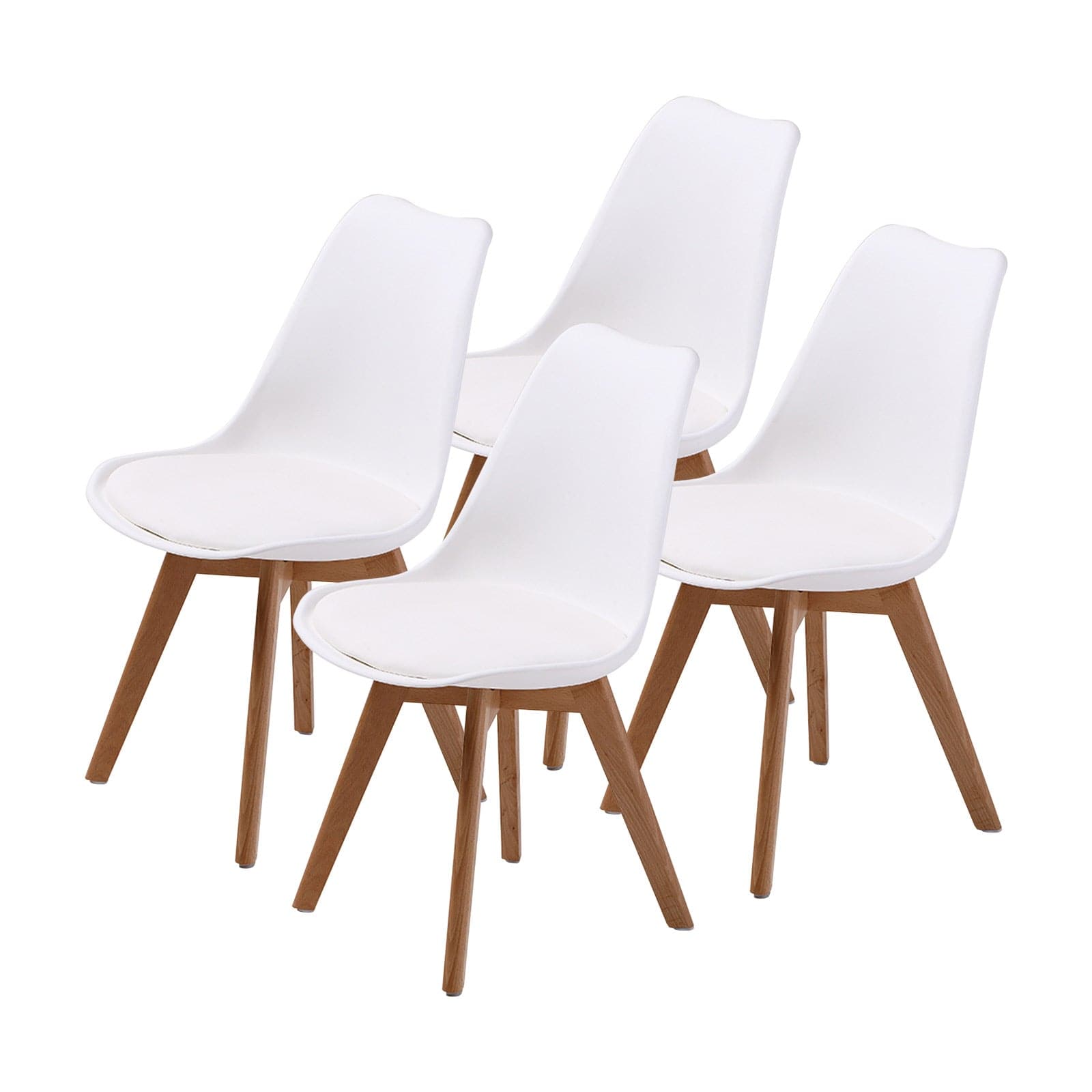 La Bella 4 Set White Retro Dining Cafe Chair Padded Seat-Furniture &gt; Bar Stools &amp; Chairs-PEROZ Accessories