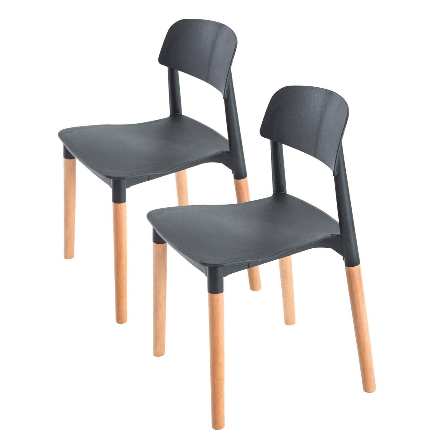 La Bella 2 Set Black Retro Belloch Stackable Dining Cafe Chair-Furniture &gt; Bar Stools &amp; Chairs-PEROZ Accessories