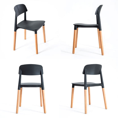 La Bella 2 Set Black Retro Belloch Stackable Dining Cafe Chair-Furniture &gt; Bar Stools &amp; Chairs-PEROZ Accessories