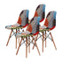 La Bella 4 Set Multi Colour Retro Dining Cafe Chair DSW Fabric-Furniture > Bar Stools & Chairs-PEROZ Accessories