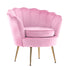 La Bella Shell Scallop Pink Armchair Lounge Chair Accent Velvet-Furniture > Bar Stools & Chairs-PEROZ Accessories