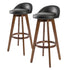 La Bella 2 Set 72cm Black Brown Wooden Bar Stool Leila Leather-Furniture > Bar Stools & Chairs-PEROZ Accessories