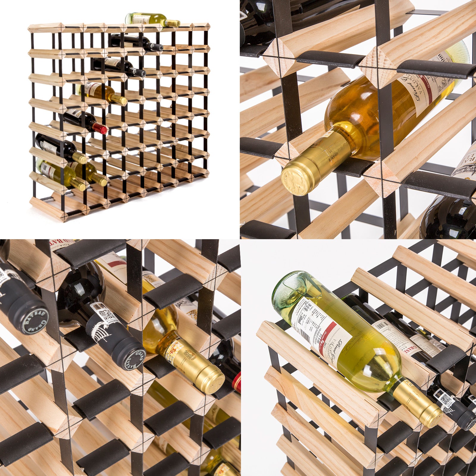 La Bella 72 Bottle Timber Wine Rack Storage Cellar Organiser-Home &amp; Garden &gt; Kitchenware-PEROZ Accessories