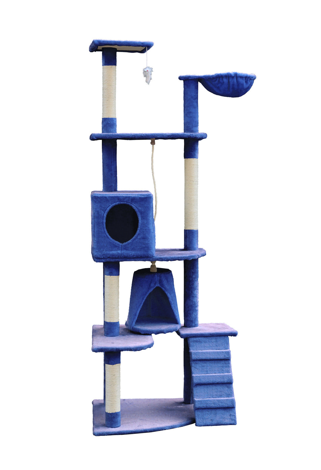 YES4PETS 193cm Cat Scratching Tree Post Sisal Pole Scratching Post Scratcher Tower Condo Blue-Cat Trees-PEROZ Accessories