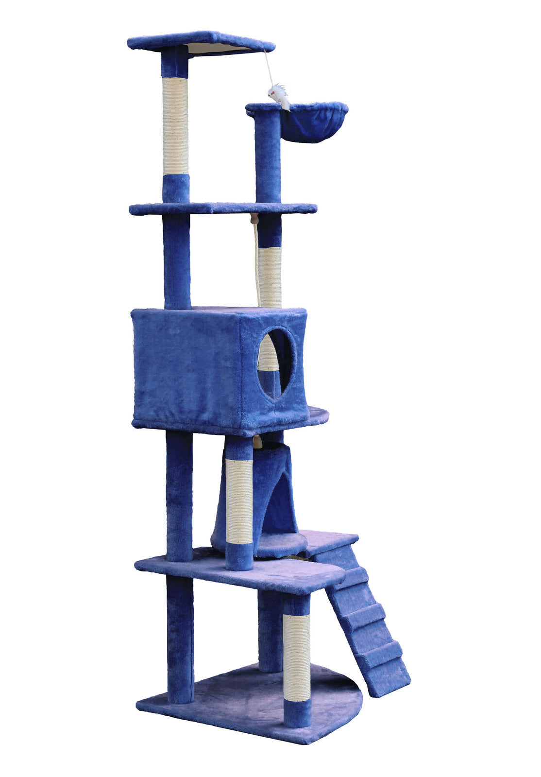 YES4PETS 193cm Cat Scratching Tree Post Sisal Pole Scratching Post Scratcher Tower Condo Blue-Cat Trees-PEROZ Accessories